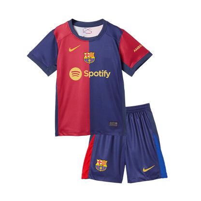 Kid's Barcelona Home Soccer Jersey Kit(Jersey+Shorts) 2024/25 Red&Blue