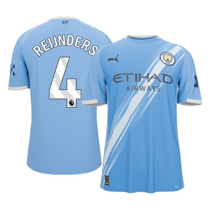 REIJNDERS #4 Manchester City Home Soccer Jersey 2025/26 Blue