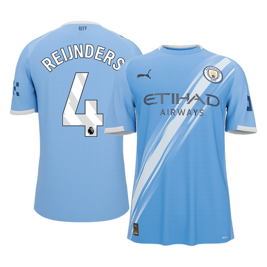 REIJNDERS #4 Manchester City Home Soccer Jersey 2025/26 Blue