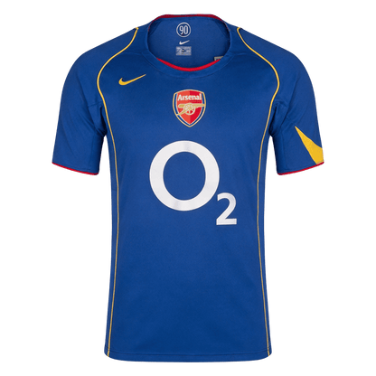 Men Retro Fan Version 2004/05 Arsenal Away Soccer Jersey Short Sleeve Blue