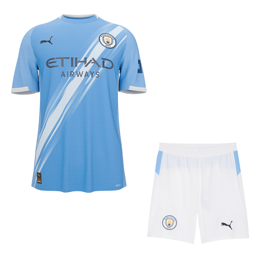 Manchester City Home Soccer Jersey Kit(Jersey+Shorts) 2025/26 Blue