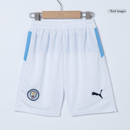 Kid's Manchester City Home Soccer Jersey Kit(Jersey+Shorts+Socks) 2025/26 Blue