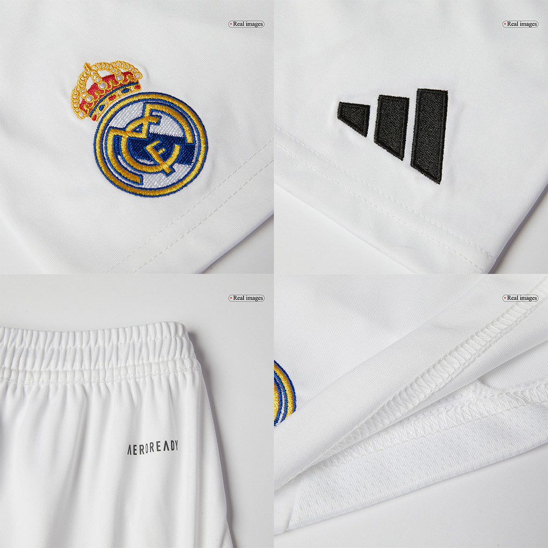 MBAPPÉ #9 Kid's Real Madrid Home Soccer Jersey Kit(Jersey+Shorts) 2024/25 White
