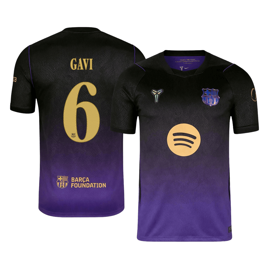 GAVI #6 Barcelona x Kobe Bryant Away Soccer Jersey 2026/27 Black/Purple- UCL
