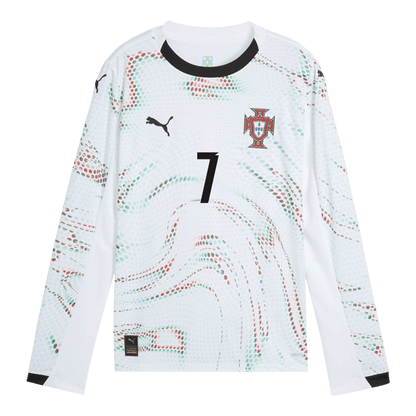 RONALDO #7 Portugal Away Long Sleeve Soccer Jersey 2025 White