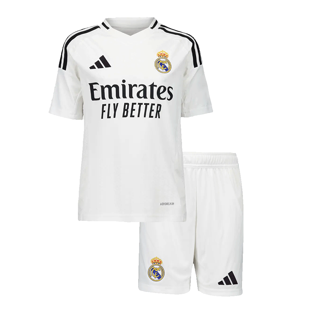 MBAPPÉ #9 Kid's Real Madrid Home Football Shirt Kit (Shirt+Shorts) 2024/25 Football Kit UK