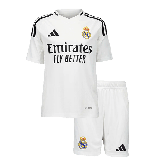 MBAPPÉ #9 Kid's Real Madrid Home Football Shirt Kit (Shirt+Shorts) 2024/25 Football Kit UK