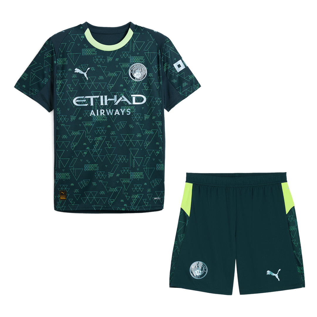 Manchester City Fourth Soccer Jersey Kit(Jersey+Shorts) 25/26 Green
