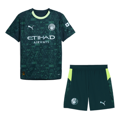 Manchester City Fourth Soccer Jersey Kit(Jersey+Shorts) 25/26 Green