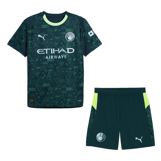Manchester City Fourth Soccer Jersey Kit(Jersey+Shorts) 25/26 Green