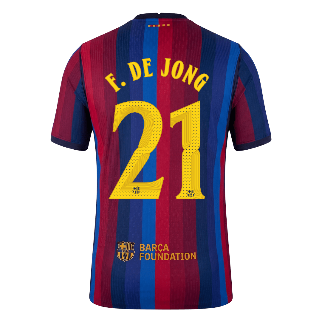 Authentic F. DE JONG #21 Barcelona Home Soccer Jersey 2026/27
