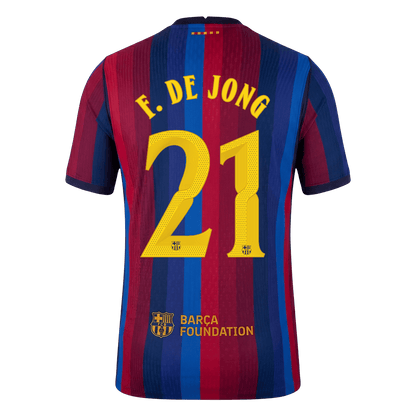 Authentic F. DE JONG #21 Barcelona Home Soccer Jersey 2026/27
