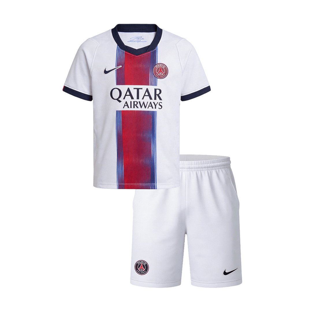 Kids PSG Away Soccer Jersey Kit (Jersey+Shorts) 2026/27 White