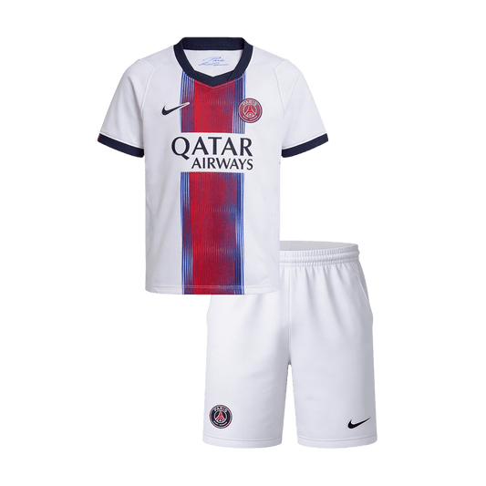 Kids PSG Away Soccer Jersey Kit (Jersey+Shorts) 2026/27 White