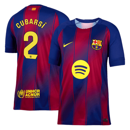 CUBARSÍ #2 Barcelona Home Soccer Jersey 2025/26 Red&Blue