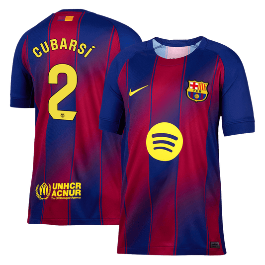 CUBARSÍ #2 Barcelona Home Soccer Jersey 2025/26 Red&Blue