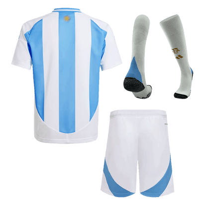 Kid's Argentina Home Soccer Jersey Kit(Jersey+Shorts+Socks) Copa America 2024