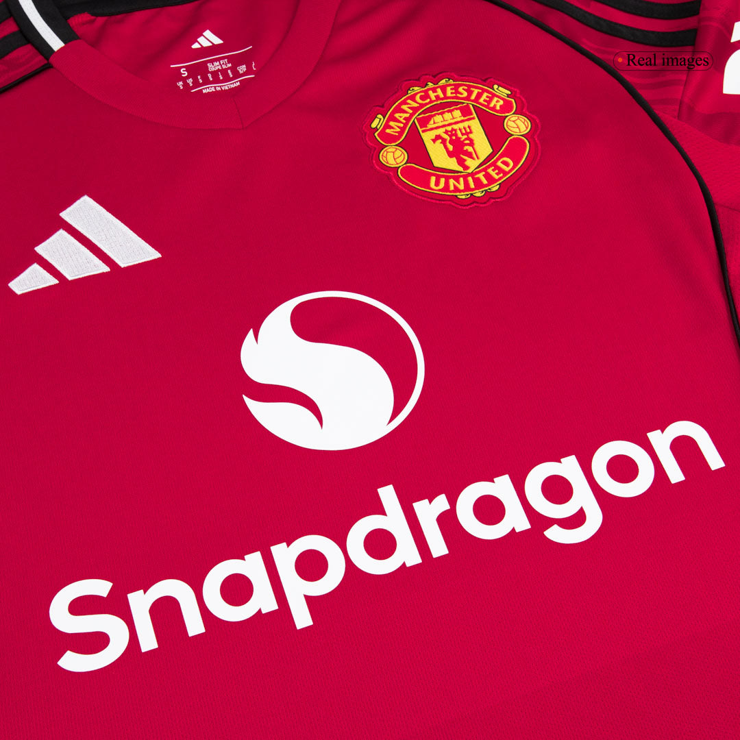 B.FERNANDES #8 Manchester United Home Soccer Jersey 2025/26 Red