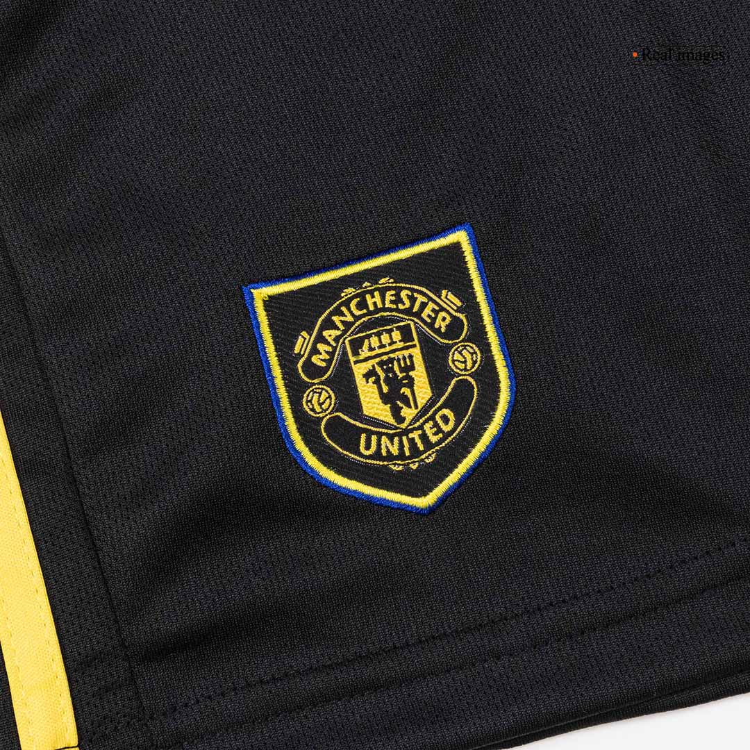 Kid's Manchester United Third Away Soccer Jersey Kit(Jersey+Shorts+Socks) 25/26 Black
