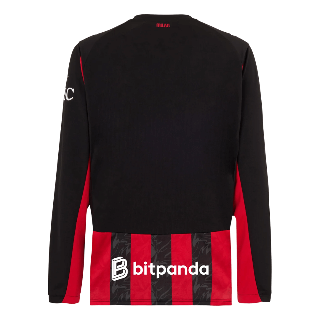 AC Milan Home Long Sleeve Soccer Jersey 2025/26