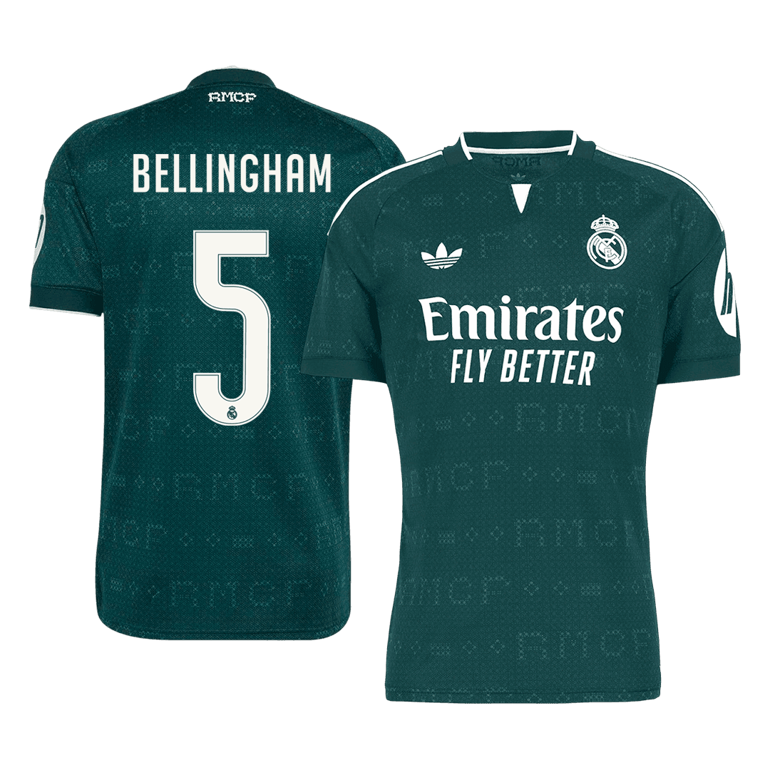 BELLINGHAM #5 Real Madrid Away Football Jersey 2026/27 Green