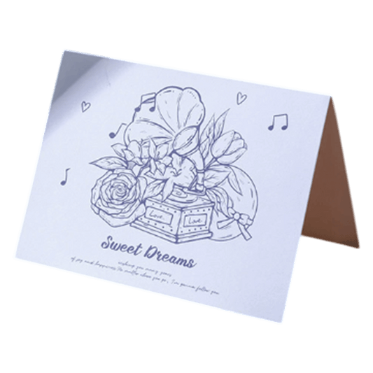 Custom Music Box Sweet Dreams Anniversary Card Blue