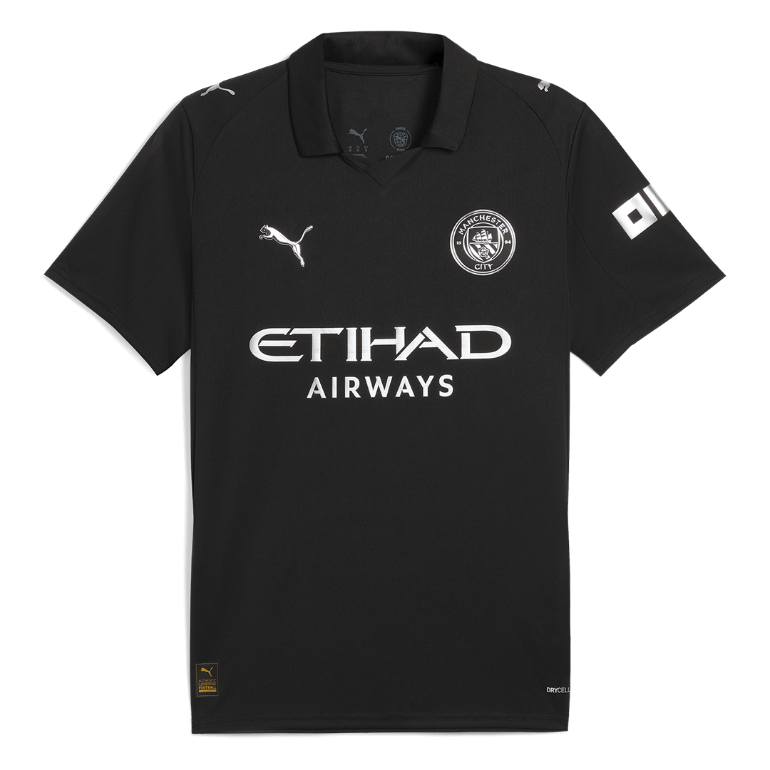 RODRIGO #16 Manchester City Away Soccer Jersey 2025/26 Black