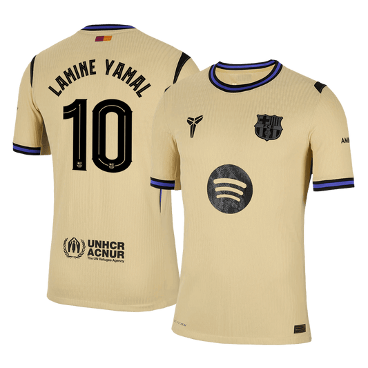 Authentic LAMINE YAMAL #10 Barcelona Away Soccer Jersey 2025/26 Yellow - UCL