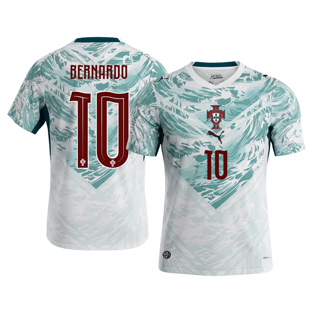 BERNARDO #10 Portugal Away Soccer Jersey World Cup 2026 White&Green