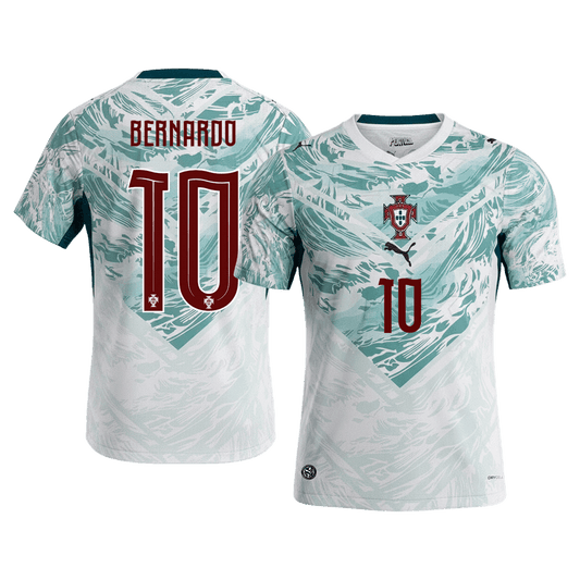 BERNARDO #10 Portugal Away Football Shirt World Cup 2026 White&Green