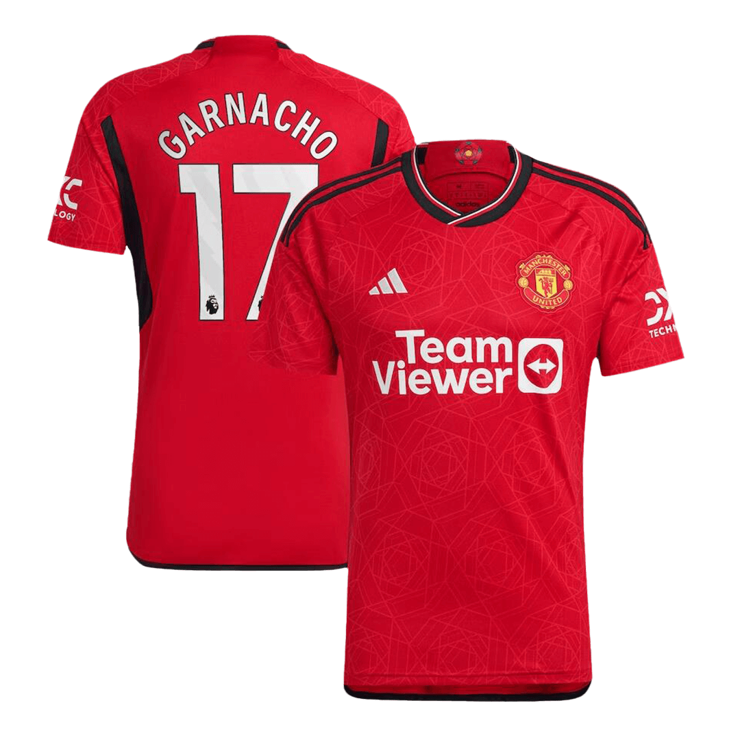 GARNACHO #17 Manchester United Home Soccer Jersey 2023/24 Red