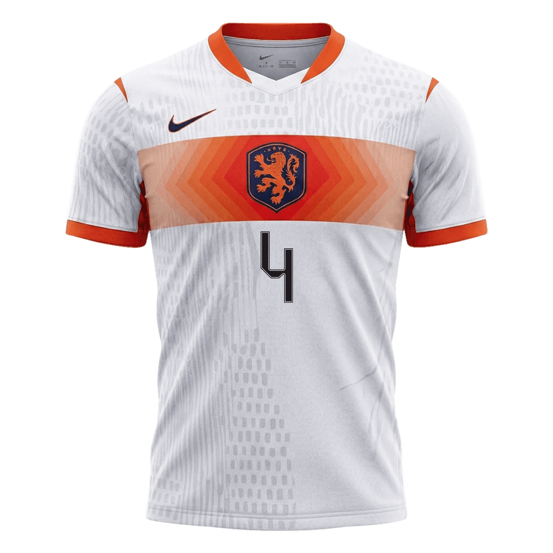 Authentic VIRGIL #4 Netherlands Away Soccer Jersey 2026