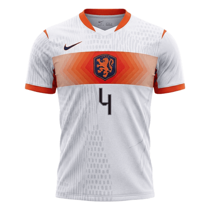Authentic VIRGIL #4 Netherlands Away Soccer Jersey 2026