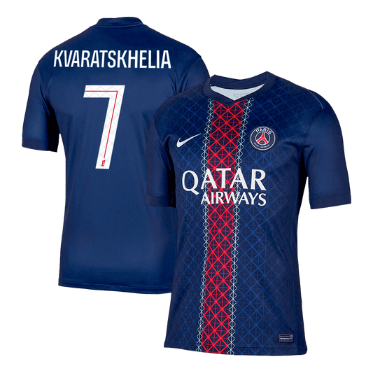 KVARATSKHELIA #7 PSG Home Soccer Jersey 2025/26 Navy