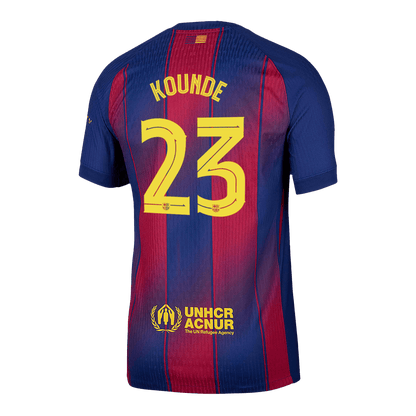 Authentic KOUNDE #23 Barcelona Home Soccer Jersey 2025/26