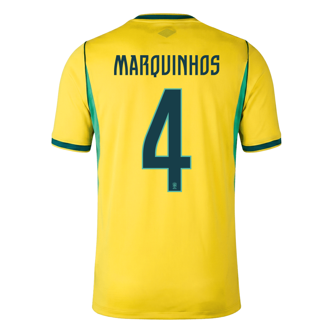 MARQUINHOS #4 Brazil Home Soccer Jersey World Cup 2026 Yellow