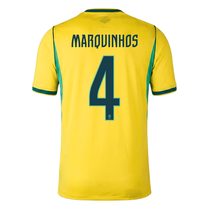 MARQUINHOS #4 Brazil Home Soccer Jersey World Cup 2026 Yellow