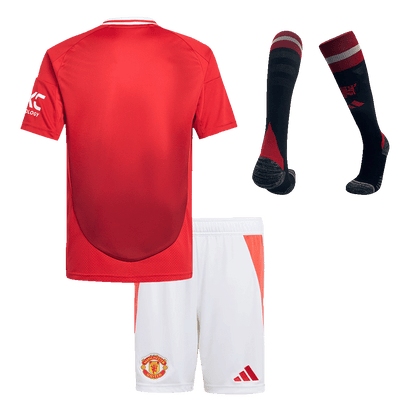 Kid's Manchester United Home Football Shirt Kit (Shirt+Shorts+Socks) 2024/25 Football Kit UK