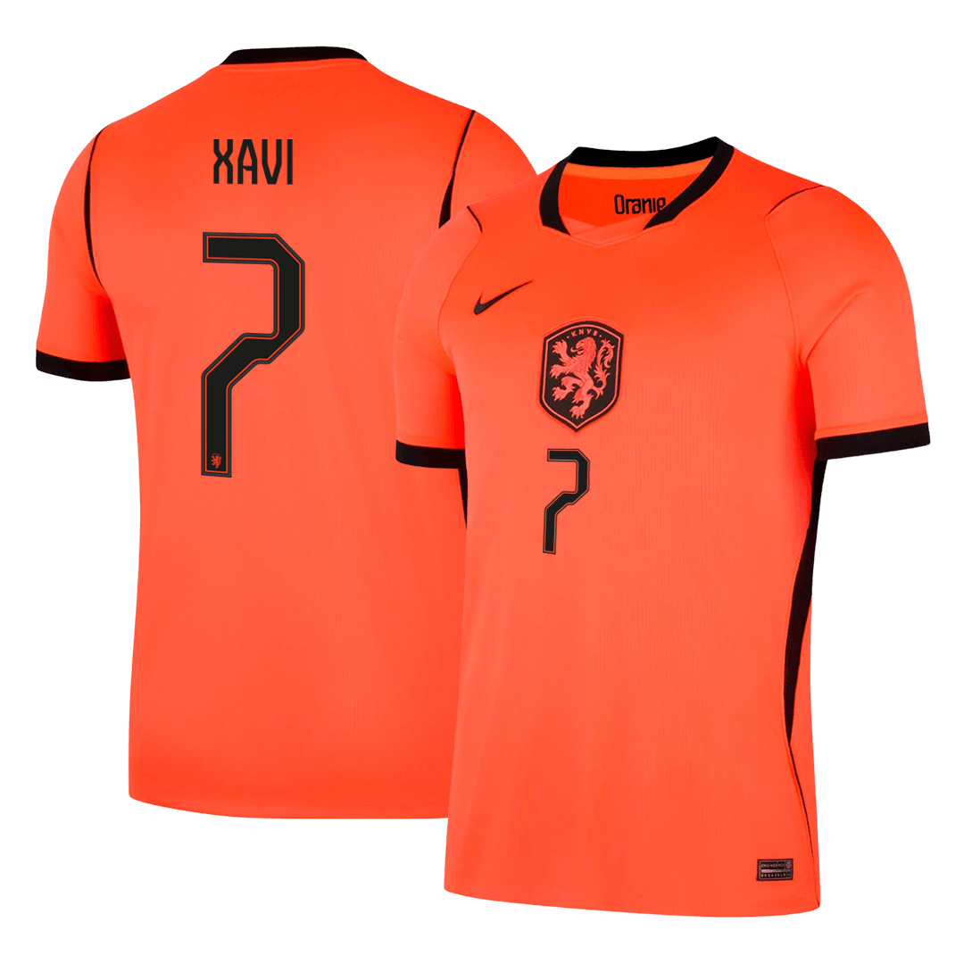 XAVI #7 Netherlands Home Soccer Jersey World Cup 2026 Orange
