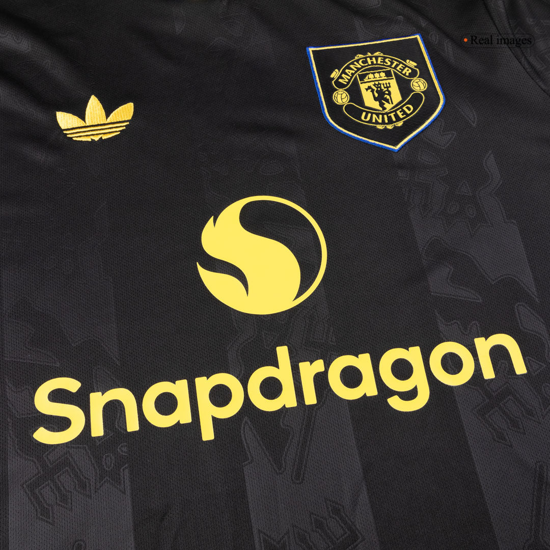 Manchester United Third Away Long Sleeve Soccer Jersey 2025/26 Black