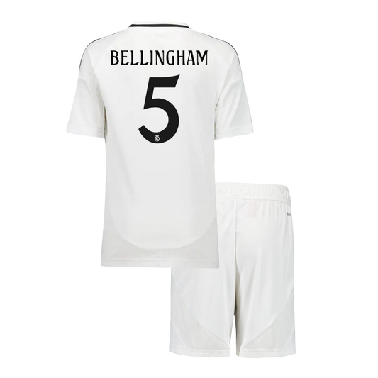 BELLINGHAM #5 Kid's Real Madrid Home Football Shirt Kit (Shirt+Shorts) 2024/25 Football Kit UK