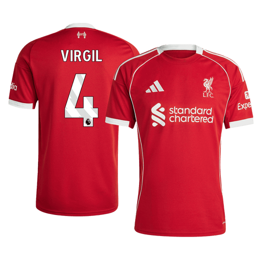 VIRGIL #4 Liverpool Home Soccer Jersey 2025/26 Red