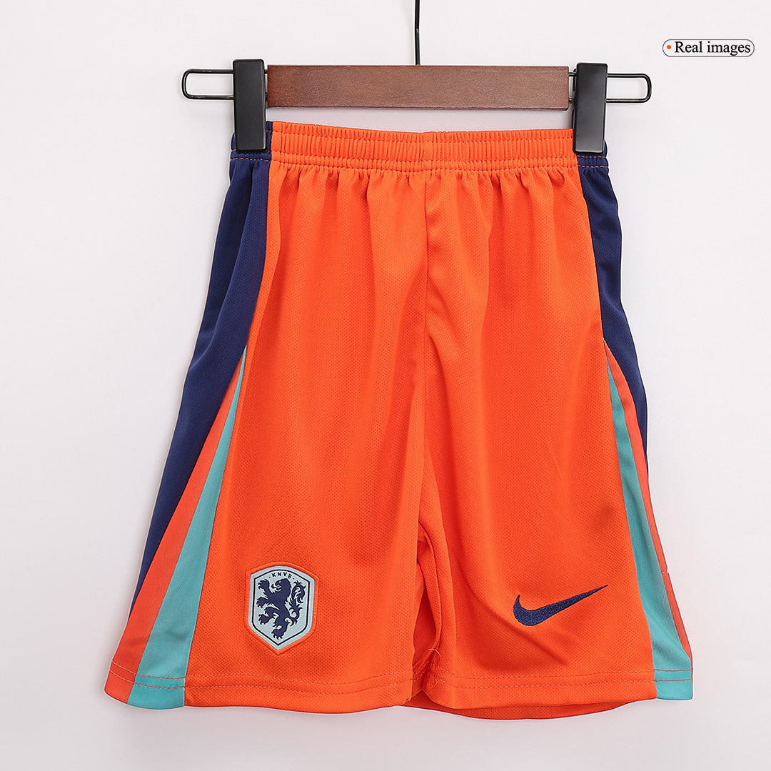 Kid's Netherlands Home Soccer Jersey Kit(Jersey+Shorts) Euro 2024
