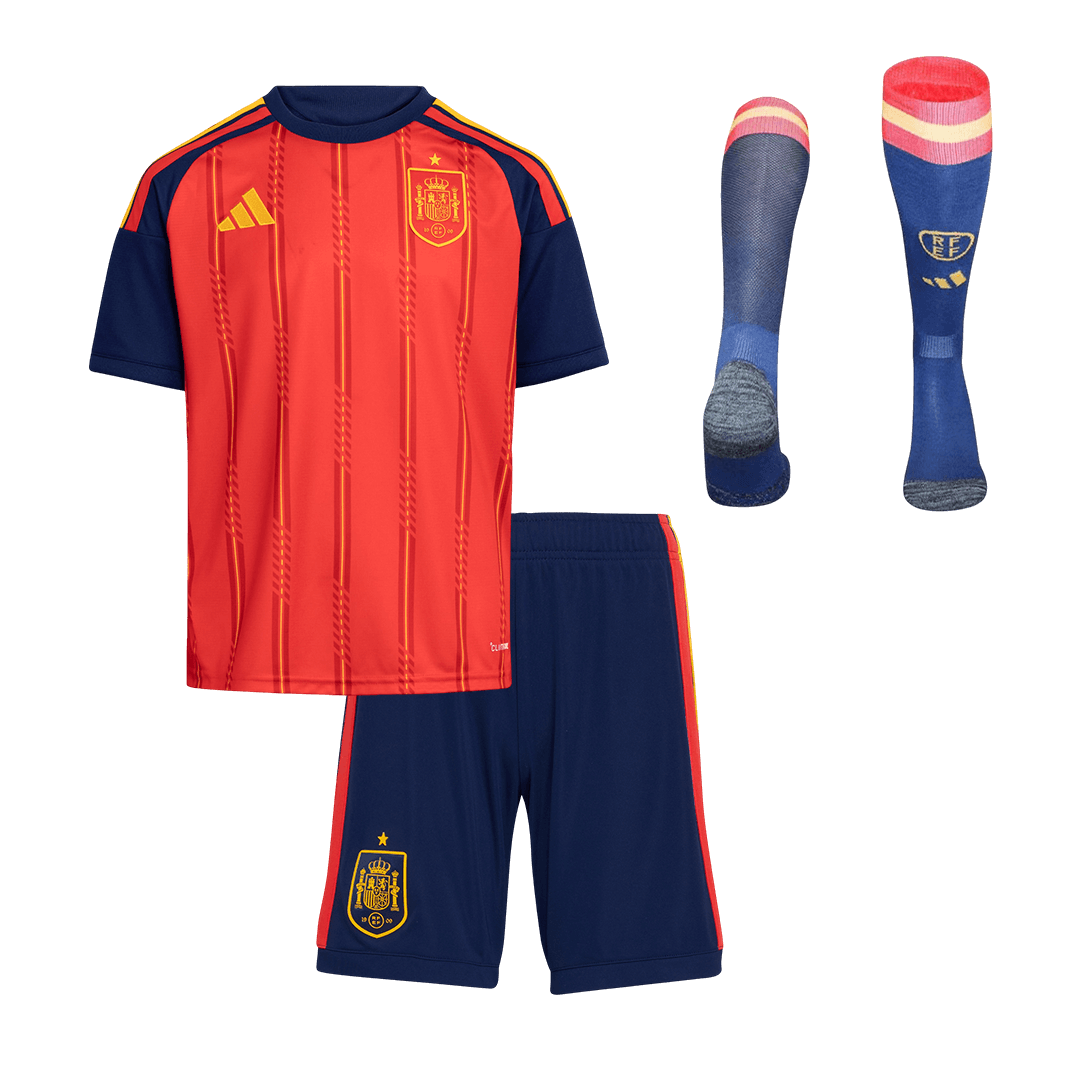 Kid's Spain Home Soccer Jersey Kit(Jersey+Shorts+Socks) 2026