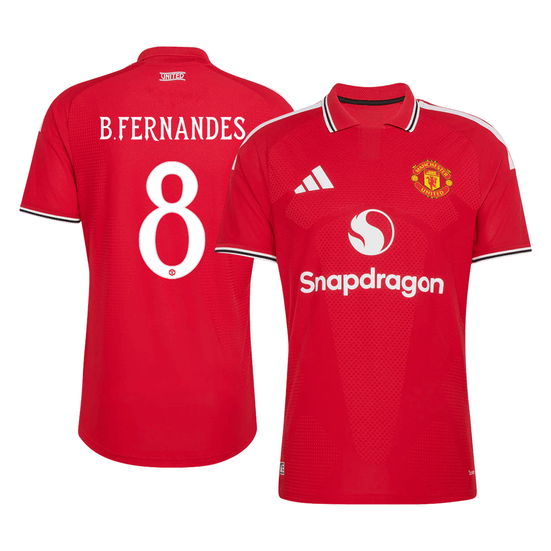 Authentic B. FERNANDES #8 Manchester United Home Soccer Jersey 2026/27