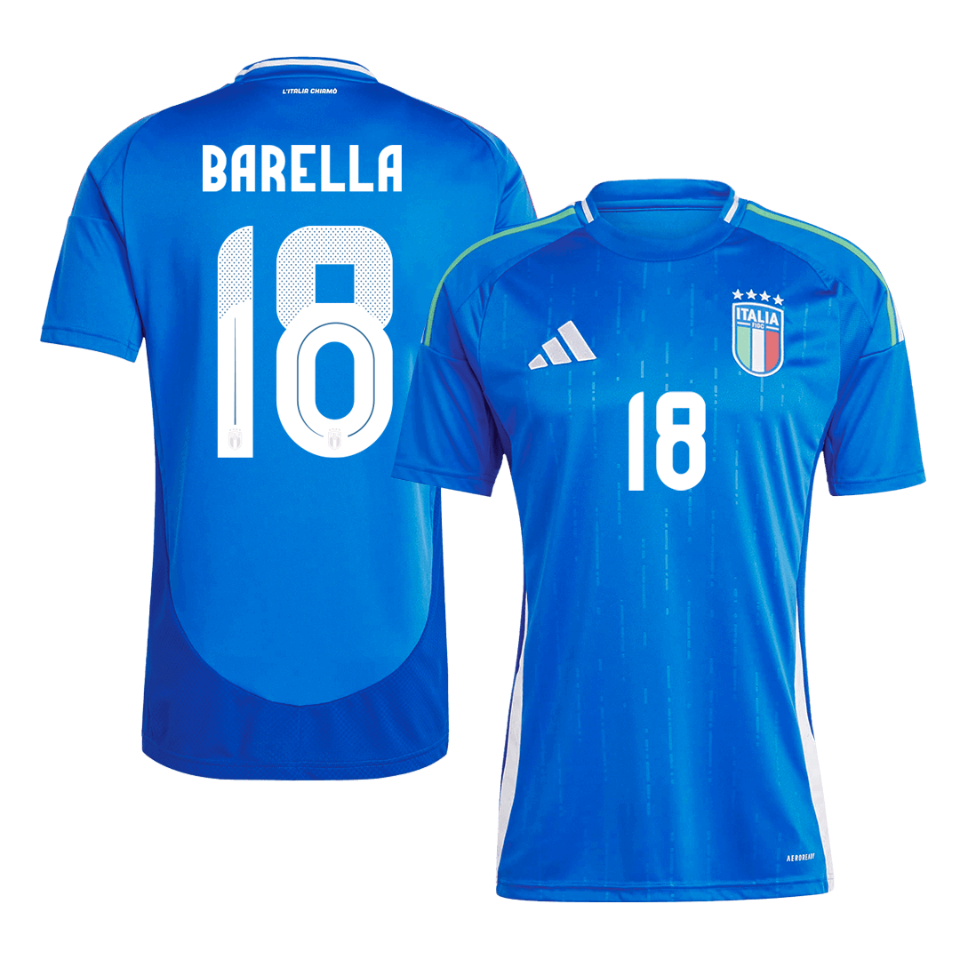 BARELLA #18 Italy Home Soccer Jersey Euro 2024