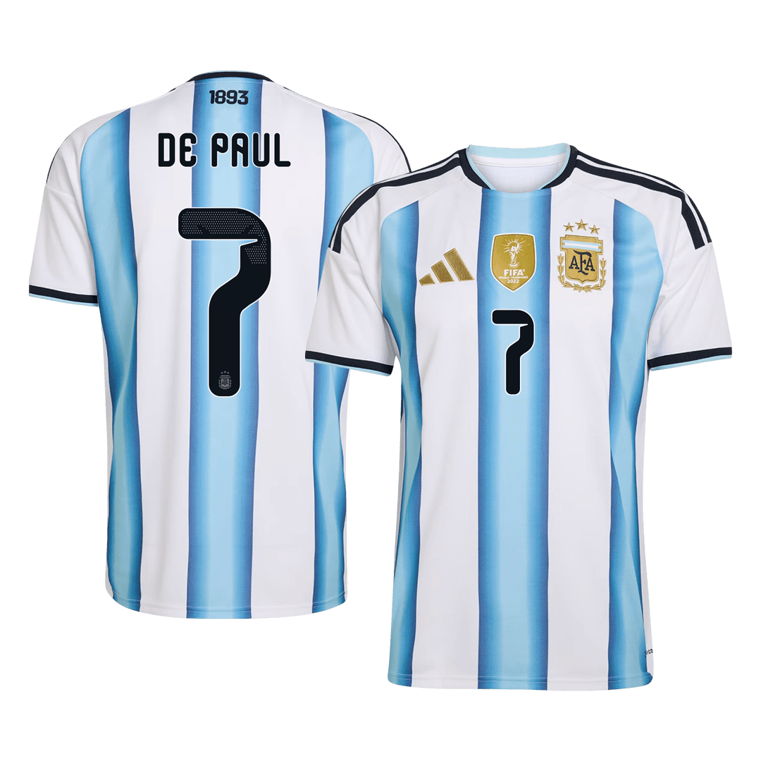 DE PAUL #7 Argentina Home Football Shirt World Cup 2026 Blue&White