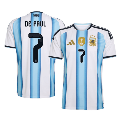 DE PAUL #7 Argentina Home Football Shirt World Cup 2026 Blue&White