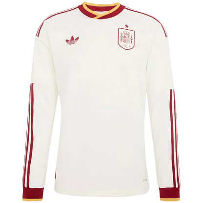 Men Fan 2026 Spain Away Long Sleeve Soccer Jersey World Cup 2026 White