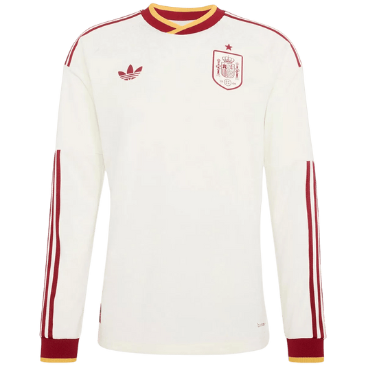 Men Fan 2026 Spain Away Long Sleeve Soccer Jersey World Cup 2026 White